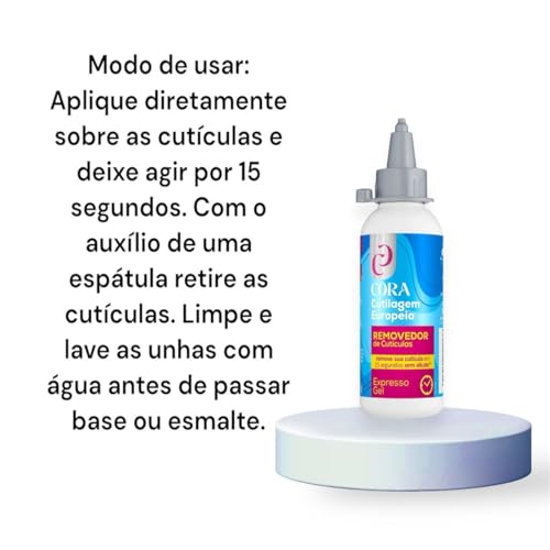 Kit King Cutilagem Europeia Cora Removedor de Cutículas em Gel Esfoliante Hidratante 100ml