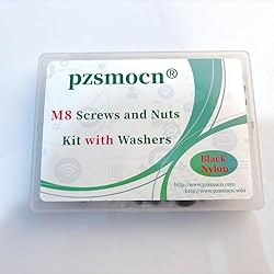 Pzsmocn 90 Pieces/30 Sets M8*12 mm Plastic Black