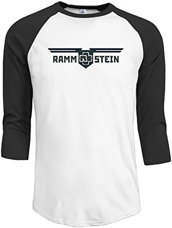 SKOMC Rammstein Logo 3/4 Sleeve Baseball T-shirts For Mens Black