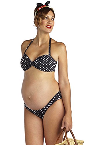 PEZ D'OR Maternity Palm Springs Polka Dot Printed bikini S Black
