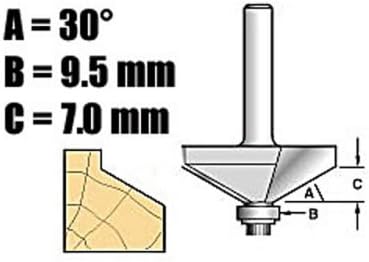 Trend CraftPro Chamfer Router Cutter Bit, 1/4 Inch Shank, 35.1mm Cut Diameter & 30 Degree V Groove, Tungsten Carbide Tipped, C139X1/4TC