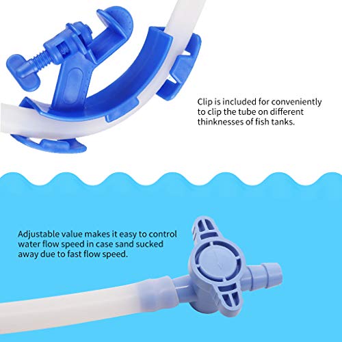 boxtech Aquarium Fish Tank Cleaner, Vacuum Siphon Water Changer Pump Gravel Sand Cleaner, Aquarium Water Filter with Flow Control Tap