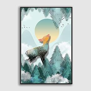 Framed Canvas Home Artwork Decoration Abstract Scenery Canvas Wall Art for Living Room, Bedroom - 16x24 inches