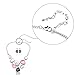 TAGOO Cute Pink Jewelry Set for Women and Girls Pendant Necklace Drop Earrings Resin Crystal Rhinestone Party&Wedding&Daily