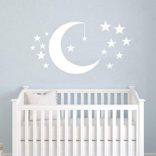 Wall Decal Moon and Stars Decals Cloudy Sky Baby Room Wall Decal Children Gift Bedroom Nursery Boy Girl Vinyl Stickers Wall Decor Playroom Murals