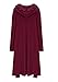 Womens Irregular Hem Double Slit Pullover Pockets Hoodie Sweatshirt Dress Wine M