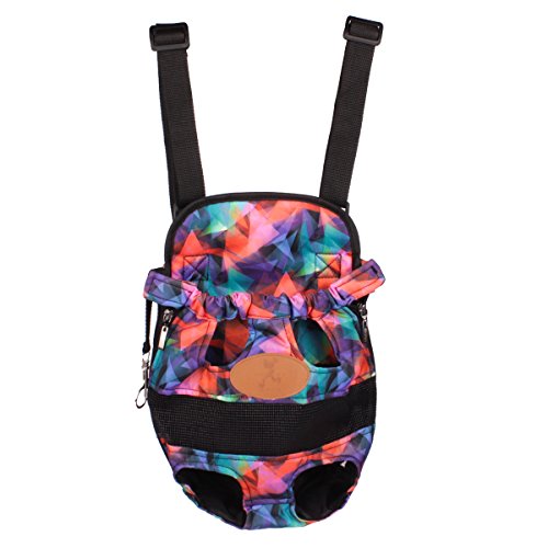 Pet Front Facing Carrier Bag - Ezeso Front Dog Cat Backpack Portable Puppy Kitten Front Carrier Breathable Travel Outdoor Bag (L, Colorful models)