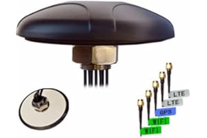 COMPUPORT CENTRE INC CompuPort 5-in-1 Professional MIMO LTE+GPS+Wi-Fi Screw Mount Combination Vehicle Antenna Compatible with Sierra Wireless, Microhard, Cradlepoint, Digi, Peplink and Other Cellular Modems