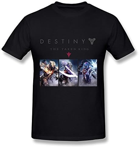 CaiTian Men's Games Destiny: The Taken King Cover T-Shirt - Cool Tee Black US Size XXL