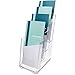 Deflecto Multi-Compartment Docuholder, Countertop or Wall Mount, 4-Tiered Literature Holder, Small Size, Clear, 4-7/8