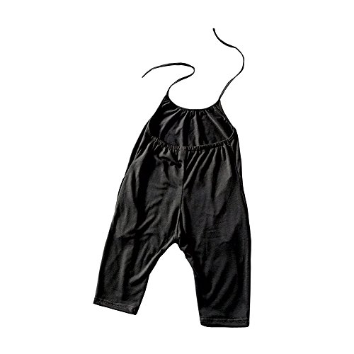 Chinatera Little Girls Kids Halter Romper Harem Pants One-Piece Jumpsuit Cotton (2-3Y, Black) - Thumbnail 2