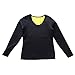 LAZAWG Women Slimming Sweat Long Shirt Weight Loss Neoprene Body Shaper Hot Sauna Suit Shapewear Black Black X-Large