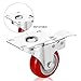 PARLOS 3 Inch Heavy Duty Caster Wheels with 360 Degree Swivel Plate on Polyurethane Wheel 970 Lbs, 4 Pack (2 with Brake & 2 Without Brake), 40007