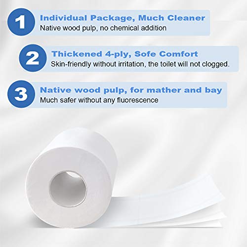 18 Rolls Toilet Paper 4Ply, Ultra Silky & Smooth Daily Use, Soft, Strong and Highly Absorbent
