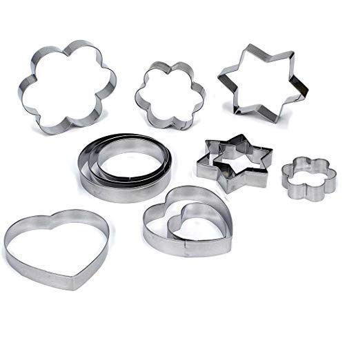 Lazinem 12PCS Baking Mould Cake Star Heart Flower Cutter Cookie DIY Mold Kitchen Tools Cookie Cutters