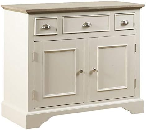 Notting Hill Solid Small Sideboard Painted Off White With Cashew Top One Size Amazon Co Uk Kitchen Home