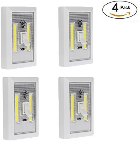 Yaping Tap light, Battery Operated Light ,Closet Touch Click Push Light,Mini COB Wireless Wall Light lamp for Closets, Attics, Garages, Car, Sheds, Kitchen,Storage Room (Pack of 4)