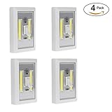 Yaping Tap light, Battery Operated Light ,Closet Touch Click Push Light,Mini COB Wireless Wall Light lamp for Closets, Attics, Garages, Car, Sheds, Kitchen,Storage Room (Pack of 4)