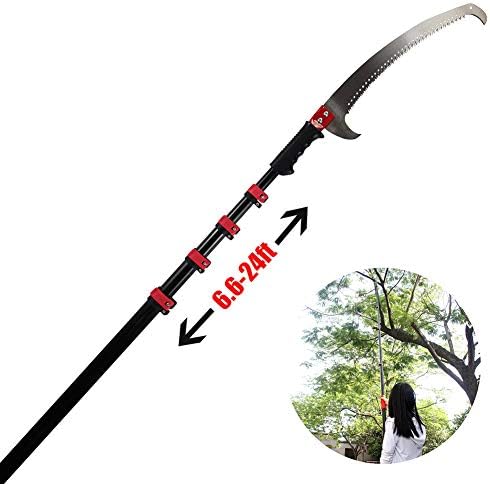 枝と葉を剪定およびトリミングするための鋭い鋸刃を備えた伸縮式ポールソー伸縮式造園ポールソー7 2m 24 迅速な対応で商品をお届け致します Ft