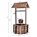 Giantex Rustic Wooden Wishing Well Planter with Hanging Bucket and Roof, Flower Plants Planter Wishing Wells for Outdoors Backyard Patio Garden Lawn Outside Decor