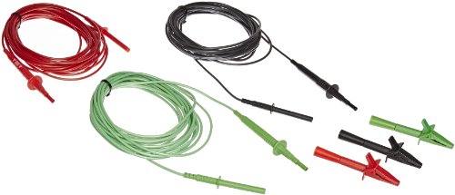 Fluke TL1550EXT 3 Piece Extended Test Lead Set with Alligator Clips, 5000V DC Voltage, 20A Current, 300