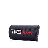 Car Accessory Warehouse TRD Sports Exclusive Logo Emblem 3D Black Soft Carbon Fiber Weave CF Neck Pillow Foam Cushion Pad Head Support Neck Rest Car Headrest