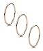 LOYALLOOK 3pcs 1mm Stainless Steel Women's Plain Band Knuckle Stacking Midi Rings Comfort Fit Rose Gold Tone 9#