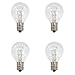 4 Pack Wax Warmer Bulbs,20 Watt Bulbs for Middle Size Scentsy Warmers,G30 Globe E12 Incandescent Candelabra Base Clear Light Bulbs for Candle Wax Warmer,Long Last Lifespan ...