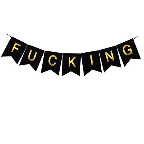 image for Threemart Happy FING Birthday Decorations Banner,Funny 21st 30th 40th 