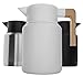 Hastings Collective Thermal Coffee Carafe 50 Oz - Large Stainless Steel Insulated Carafe - 1.5 Liter Double Walled Vacuum Thermos Coffee and Beverage Dispenser with Tea Infuser and Strainer (White)