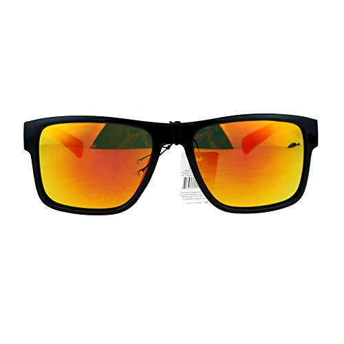 Kush Mens Color Mirror Rectangular Plastic Sport Sunglasses Red