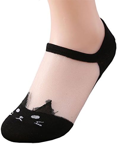 NOVASOX Ankle High Low Cut Invisible Cotton Cat Print Women Socks, Character Print Women Socks