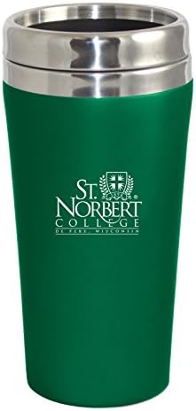 St. Norbert College Double Walled Travel Tumbler, Design 1 - Green