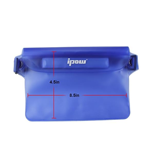 2-Pack-Ipow-Waterproof-Pouch-Bag-Case-Waist-Strap-for-Beach-Swim-Boating-Kayaking-Hiking-Etc-Protect-IphoneCellphoneCameraCashMp3Passport-Document-From-Water-Sand-Snow-Dust-and-Dirt
