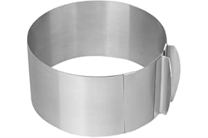 DOITOOL Adjustable Stainless Steel Mousse Cake Ring, 16-30cm Expandable Round Bake Mold for Layered Cakes,
