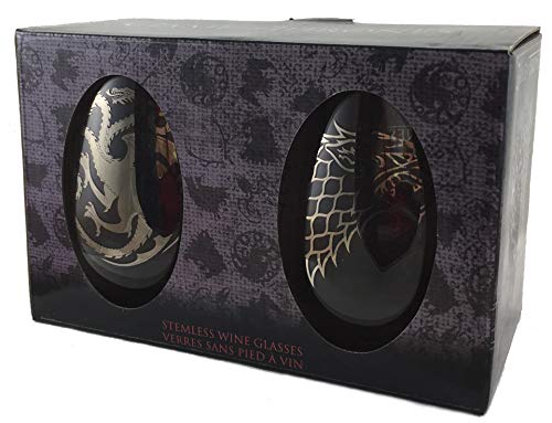 Game of Thrones Collectible Wine Glass Set (House Stark & House Targaryen) - //medicalbooks.filipinodoctors.org