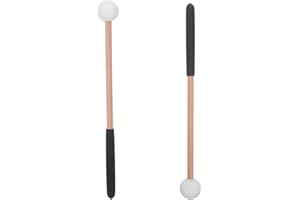 VICASKY 2pcs White Rubber Mallets for Xylophone and Wooden Tongue Drum, 9.5-inch Percussion Sticks