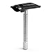 QSHAVE Double Edge 4 inch Long Handle Safety Razor Twist Butterfly Open Chrome Matte Finish (1 Razor + 5 pcs Titanium Coated Blades)