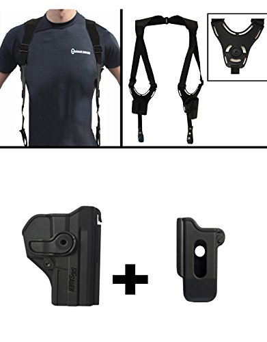 IMI Defense ZSP07 Single Mag Pouch + Z1290 Rotate Holster Sig Sauer SIG Pro SP2022/SP2009, Black + Ultimate Arms Gear Tactical Shoulder Holster Rig Harness System