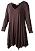 LARACE Plus Size Tops for Women Tunic Asymmetrical Dress Shirts 3/4 Sleeve V Neck Flowy Ladies Clothes for Leggings(Coffee 1X)