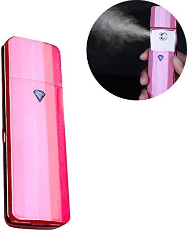 Surborder Shop Nano lonic Facial Steamer Portable Handy Nano Moisture Sprayer Cool Mist Facial Mister USB Rechargeable Mini Beauty Skin Care Instrument Eyelash Extensions (White) (Pink)