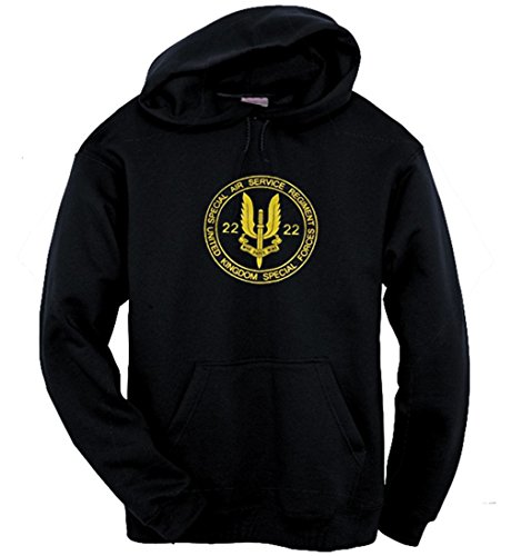 Got-Tee United Kingdom Army SAS Uk Special Air Service Ops Sweatshirt  Hoodie L Black