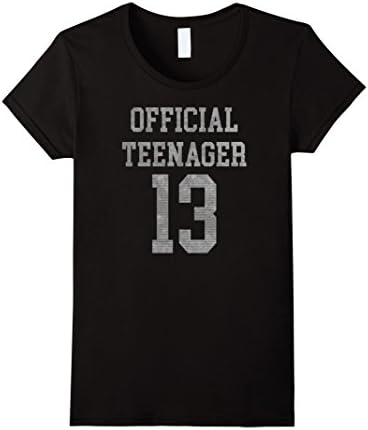 Women's Official Teenager  Shirt - Funny 13th Birthday Girls Boys Small Black