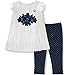 Calvin Klein Baby Girls' 2 Pieces Tunic Pant Set-Georgette, White/Navy, 6/9M