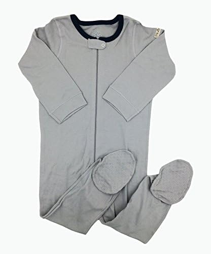 Little World Peas Organic Toddlers Boys Footed Bodysuits (4T, Ash)