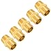 SUNGATOR 5-Pack 1/2 Inch Hex Nipples, 1/2'' NPT Male × Male Brass Pipe Fitting Adapters, 1/2'' Brass Hex Nipple Pipe Extension Fittings