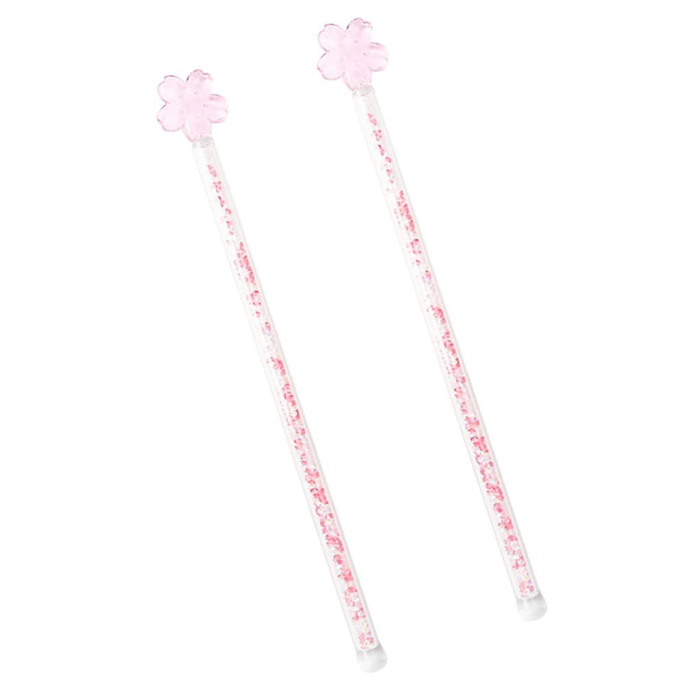 UPKOCH Coffee Beverage Stirrers Drink Swizzle Stick Glass Stirring Rod Reusable Coffee Stirring Swizzle Stick Cherry Blossom Head for Coffee Beverage Cocktail Tea