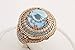Turkish Handmade Jewelry Round Shape London Blue and Round Cut Topaz 925 Sterling Silver Ring Size Options