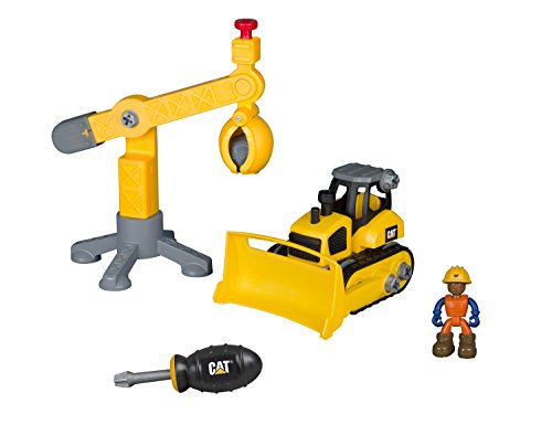 Toy State Caterpillar CAT Junior Operator Work Site - Machine Pairs Dump Bulldozer/Crane Construction Vehicle