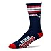 NFL 4 Stripe Deuce Socks - Men's Large (fits 10-13) (New England Patriots)
